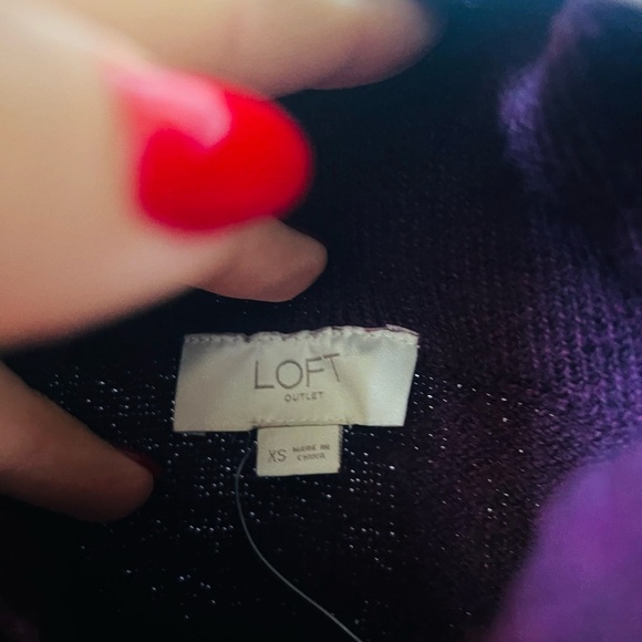 LOFT Rich Plum Turtleneck Sweater - Picture 4 of 5